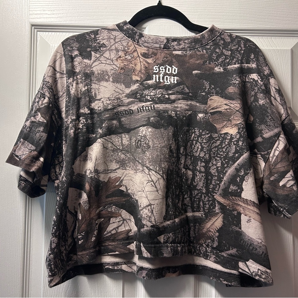Darc Sport Black and Brown Camouflage Crop Top